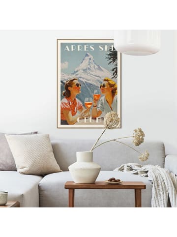 Orangewallz Gerahmter Kunstdruck "Apres Ski Aperol Friends"
