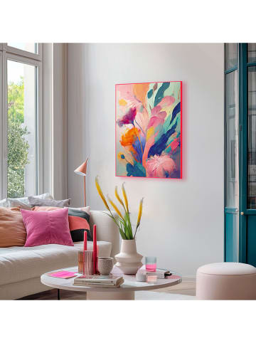 Orangewallz Gerahmter Kunstdruck "Colourful Painted Flowers II"