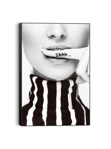 Orangewallz Druk artystyczny "Lady Lips Shhh" w ramce