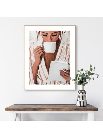 Orangewallz Ingelijste kunstdruk "Drinking Coffee"