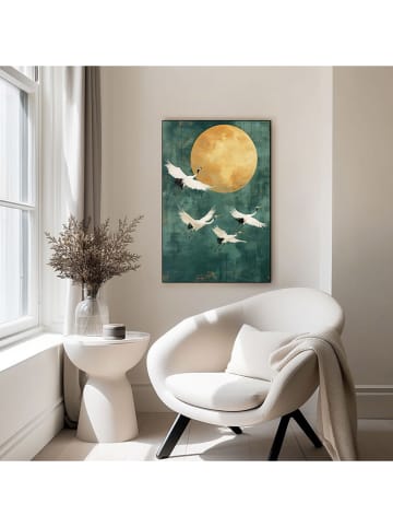 Orangewallz Ingelijste kunstdruk "Cranes at Night"