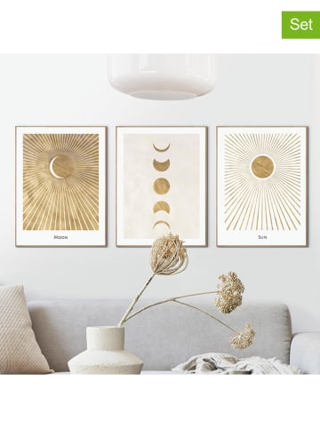 Orangewallz 3er-Set: Gerahmte Kunstdrucke "Solar Set"