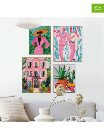 Orangewallz Druki artystyczne (4 szt.) w ramce