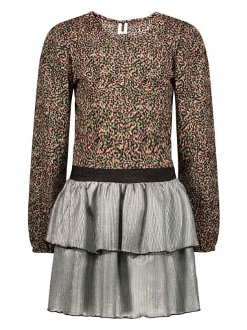 B.Nosy Jurk "Daisy" grijs/beige/zwart