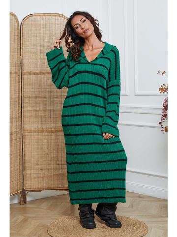 Joséfine Gebreide jurk "Dowell" groen/zwart