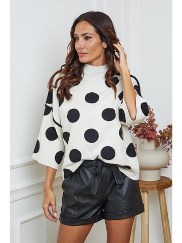 Joséfine Trui "Fuzia" crème/zwart