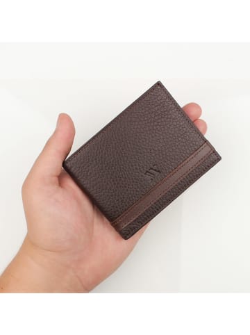 Lucky Bees Leren portemonnee bruin - (B)11 x (H)8 cm