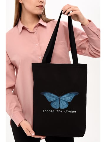 BAGmori Schultertasche in Schwarz - (B)35 x (H)40 x (T)8 cm