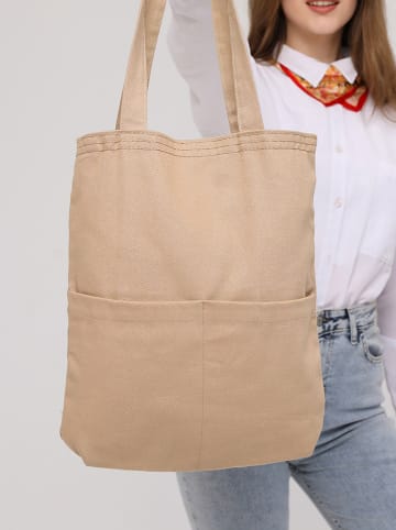 BAGmori Schultertasche in Beige - (B)35 x (H)40 x (T)8 cm