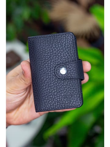 BAGmori Leder-Kartenetui in Schwarz - (B)7 x (H)11 x (T)2 cm