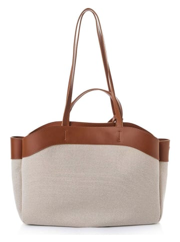 Lucky Bees Schultertasche in Creme/ Hellbraun - (B)42 x (H)25 x (T)19 cm