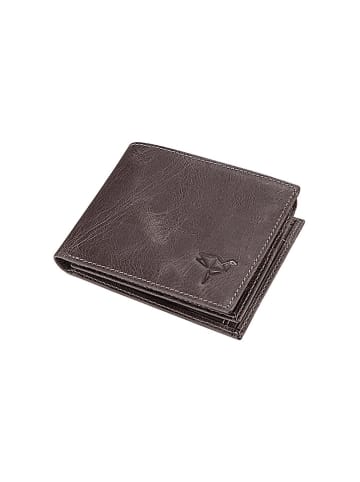 Lucky Bees Leder-Geldbörse in Braun - (B)11 x (H)8 x (T)2 cm