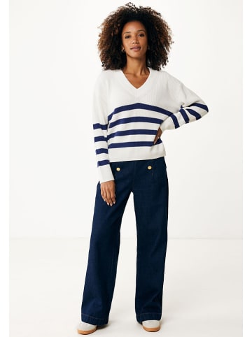 Mexx Pullover in Weiß/ Dunkelblau