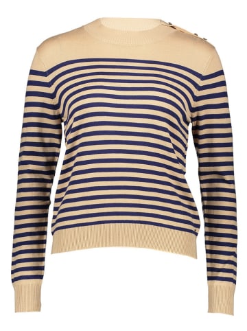 Mexx Sweter w kolorze beżowo-granatowym