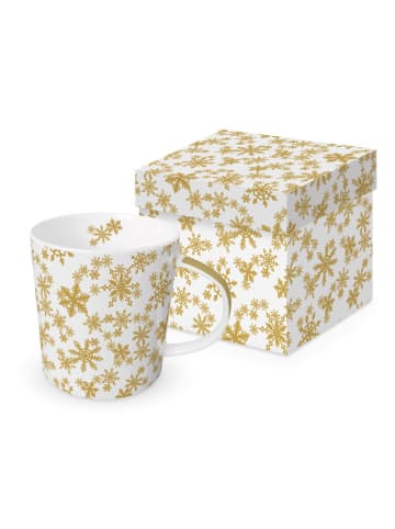 ppd Kubek jumbo "Cristalli di neve" w kolorze złoto-białym - 400 ml