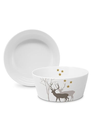 ppd Schale "Winter Deers" in Weiß/ Bunt - Ø 15 cm