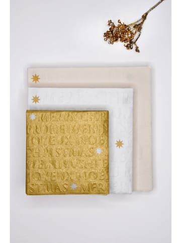 ppd 2-delige set: servetten "Christmas embossed" wit - 2x 20 stuks