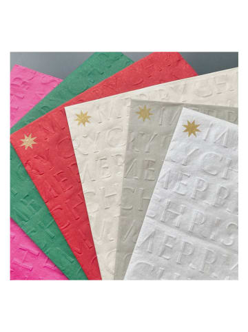 ppd 2er-Set: Servietten "Christmas embossed" in Weiß - 2x 20 Stück