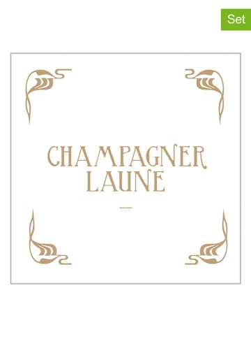 ppd 2er-Set: Servietten "Champagnerlaune" in Weiß/ Gold - 2x 20 Stück