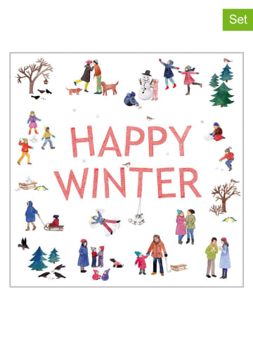 ppd 2er-Set: Servietten "Happy Winter" in Weiß/ Bunt - 2x 20 Stück