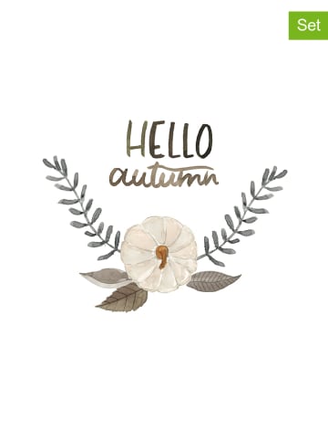 ppd 2er-Set: Servietten ''Hello autumn''  in Weiß/ Bunt - 2x 20 Stück