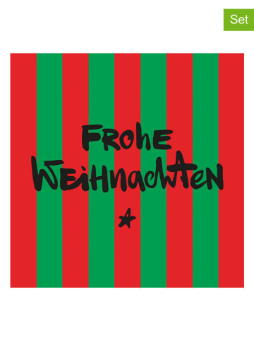 ppd 2er-Set: Servietten "Formart Weihnachten" in Beige/ Grün - 2x 20 Stück