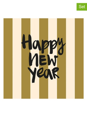 ppd Serwetki (40 szt.) "Formart New Year" w kolorze beżowo-zielonym