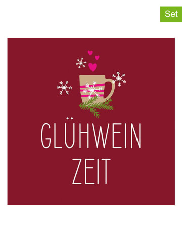 ppd Serwetki (40 szt.) "Glühweinzeit" w kolorze bordowym