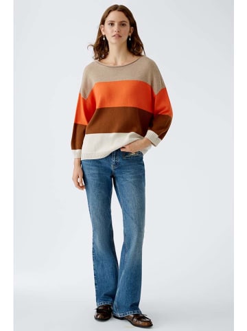 Oui Trui beige/oranje/bruin