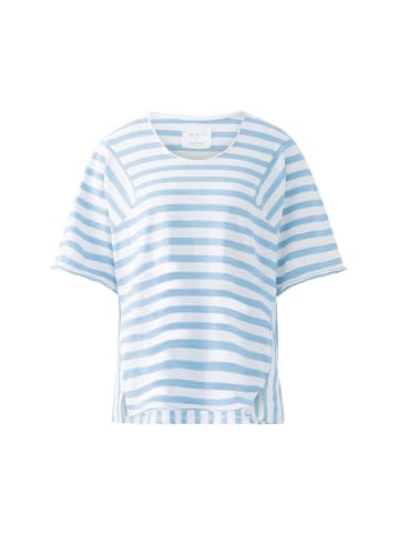 Oui Shirt in Hellblau/ Weiß