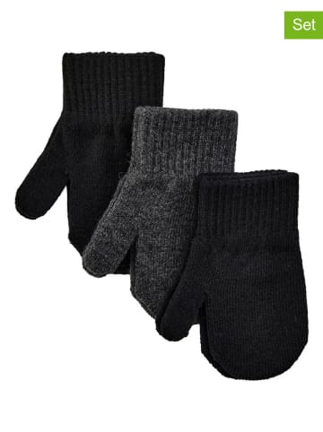 mikk-line Rękawiczki (3 pary) w kolorze czarnym i antracytowym