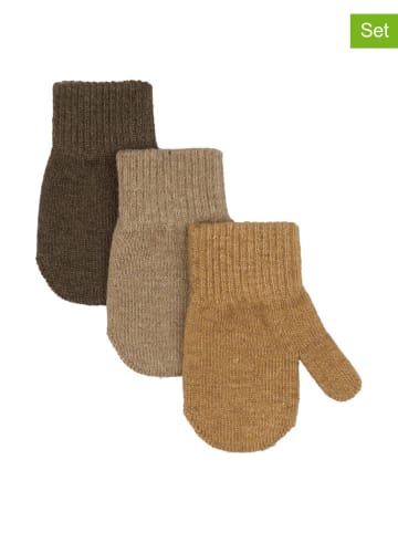 mikk-line 3er-Set: Fästlinge in Camel/ Hellbraun/ Dunkelbraun