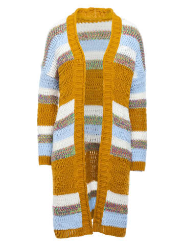 Be Wear Vest mosterdgeel/lichtblauw/wit