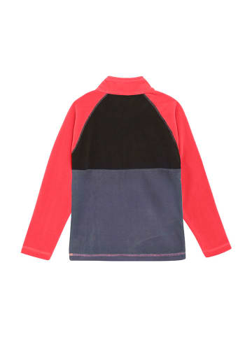 Color Kids Fleecepullover in Blau/ Schwarz/ Pink