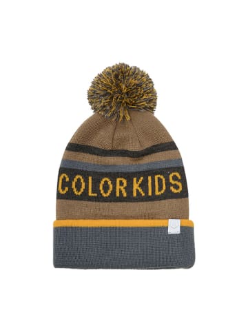 Color Kids Mütze in Hellbraun/ Grau