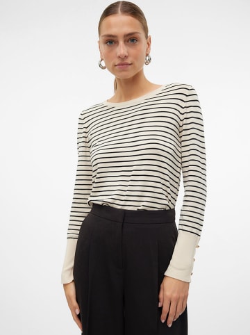 Vero Moda Pullover in Creme/ Schwarz