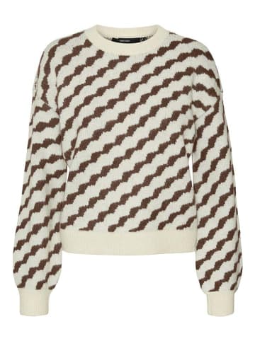 Vero Moda Pullover in Creme/ Braun