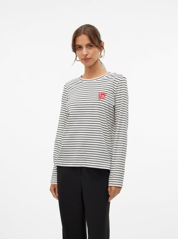 Vero Moda Longsleeve in Weiß/ Schwarz