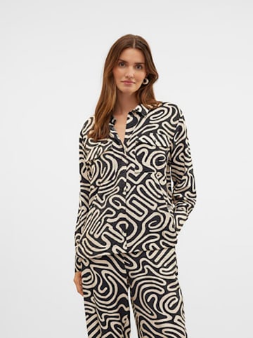 Vero Moda Bluse in Schwarz/ Beige