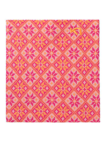 KARI TRAA Merinowoll-Loopschal in Pink/ Apricot