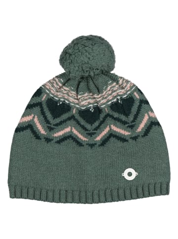 KARI TRAA Czapka w kolorze zielono-beżowym