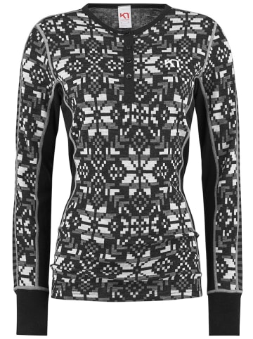 KARI TRAA Merinowollen thermo-ondergoed "Else" antraciet/crème