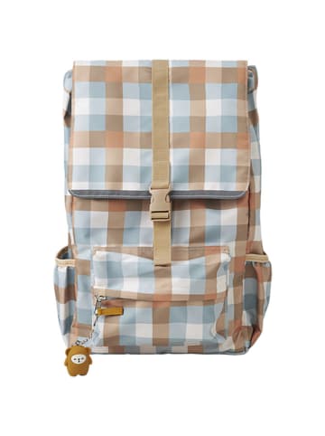 FABELAB Rugzak lichtblauw/meerkleurig - (B)28 x (H)44 x (D)12 cm
