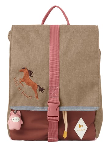 FABELAB Rugzak beige/lichtroze - (B)26 x (H)32 x (D)9 cm