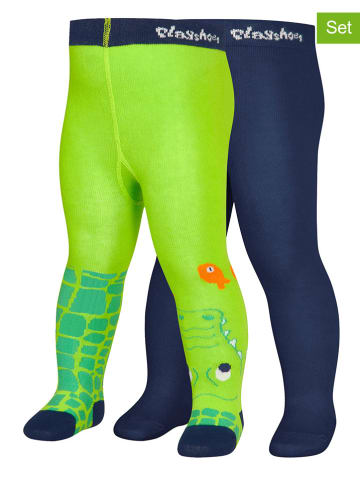 Playshoes 2-delige set: maillots donkerblauw/groen