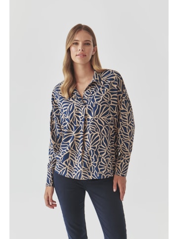 TATUUM Hemd "Berko" in Dunkelblau/ Beige