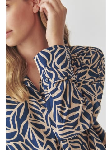 TATUUM Hemd "Berko" in Dunkelblau/ Beige