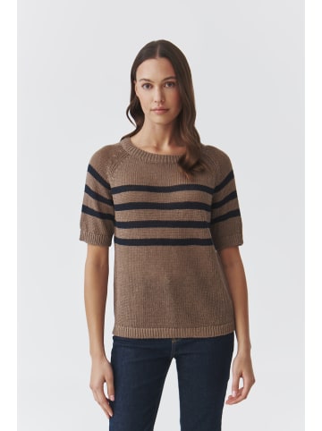 TATUUM Sweter "Elea" w kolorze jasnobrązowo-granatowym