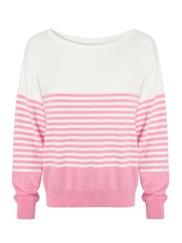 TATUUM Sweter "Penny" w kolorze jasnoróżowo-białym