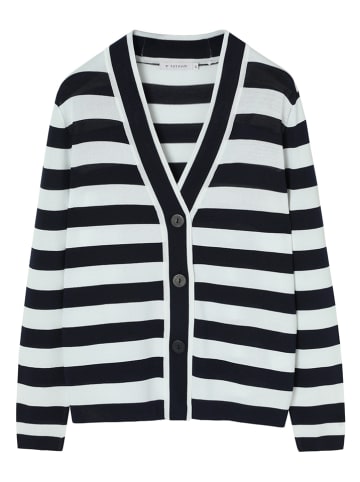 TATUUM Cardigan in Weiß/ Dunkelblau
